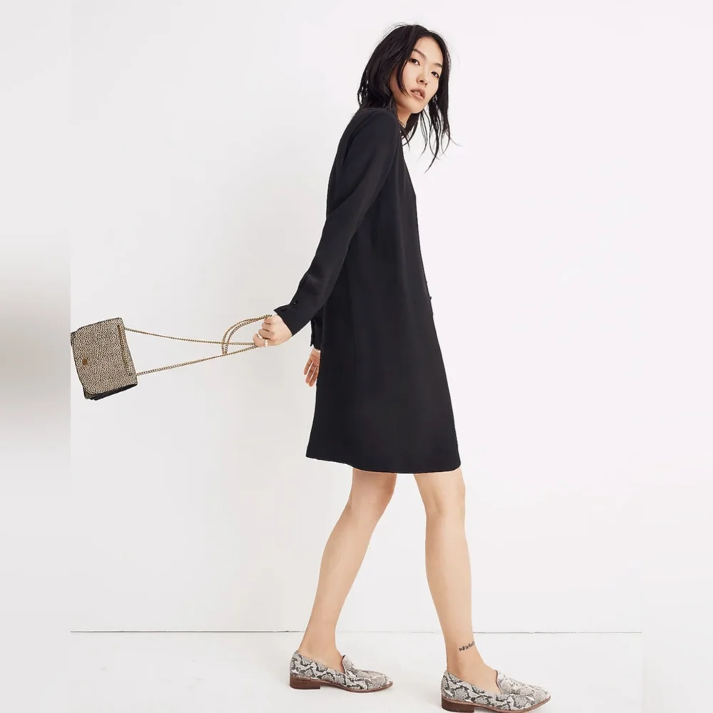 NWT Madewell Long Sleeve Button Front Dress Size Small - Picture 2 of 7